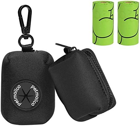 Petmolico Dog Poop Bag Holder Dispenser 2 Pack, Black