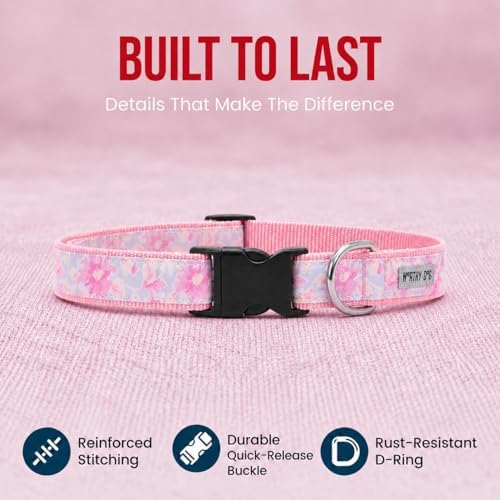 THE WORTHY DOG Summer Print, Adjustable Dog Collar, Small Dogs, Floral