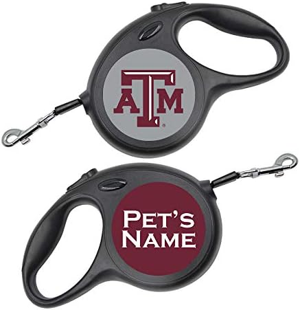 Custom Team Retractable Dog Leash Personalized w/Your Pet's Name (Texas A&M Aggies)