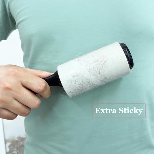 4 inch Lint Roller Refills Only for Scotch Brite, Everyday Clean Lint Roller Refills 4 Pack, Pet Hair Pickup Extra Sticky 90 Sheets per Refill, 360 Adhesive Sheets Total (1 3/4 inch Inside Diameter)