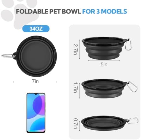 Collapsible Dog Bowl Large 34oz, Travel Dog Water Bowl Portable