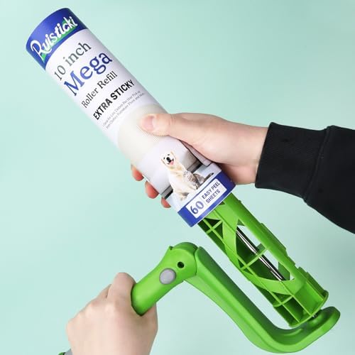 10 inch Mega Lint Roller Refills for Evercare Layers Smart Design Large Lint Rollers, 50% Stickier Refills Pack of 4, 60 Sheets per Refill, Total 240 Extra Sticky Sheets