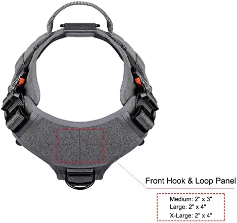 ICEFANG Tactical Dog Harness for X-Large Dogs,Full Metal Buckles Dog Vest