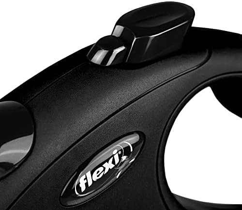 FLEXI New Classic Tape Retractable Dog Leash for Large Dogs Upto 110 lbs. – 26 ft., Black | Tangle Free Pet Walking Leash with One-Handed Brake, Pause, Lock|German Quality Product