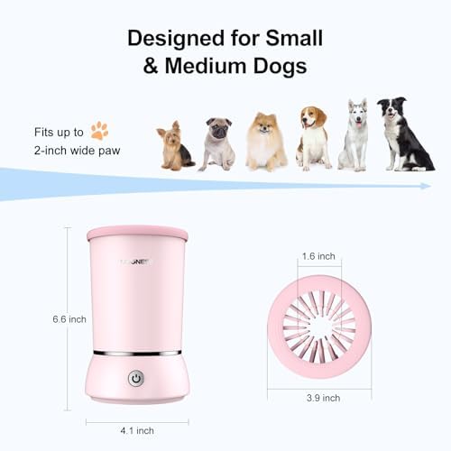 DOGNESS Automatic Dog Paw Cleaner Cup Paw Washer for Small & Medium Dogs