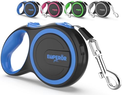 Emperor Pets Retractable Dog Leash, 16 ft, Up to 44lbs, Blue -BL16-20