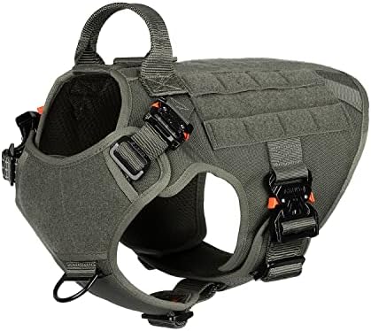 ICEFANG Tactical Dog Harness for Medium Dogs,Full Metal Buckles Dog Vest