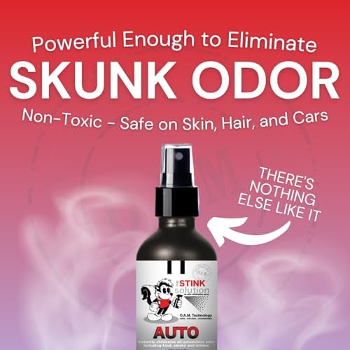 The Stink Solution Car Deodorizer Odor Eliminator For Strong Odor: Quickly Banish Smoke, Pet, Food, Body Odor, & Other Foul Smells! Safe Car Freshener for Seats & More - 1 16 oz, 1 4 oz (Midnight)