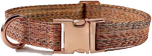 Dog Collar with Metal Buckle for Small Medium Large Dog, Heavy Duty Nylon Dog Collar (Large, Brown)