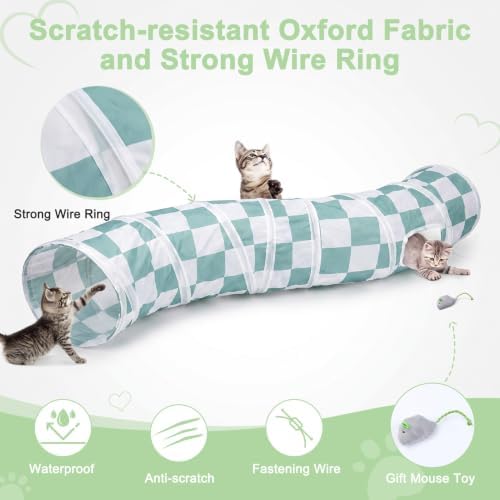 Glittme S-Shape Cat Tunnel, Foldable Cat Tunnels for Indoor Cats