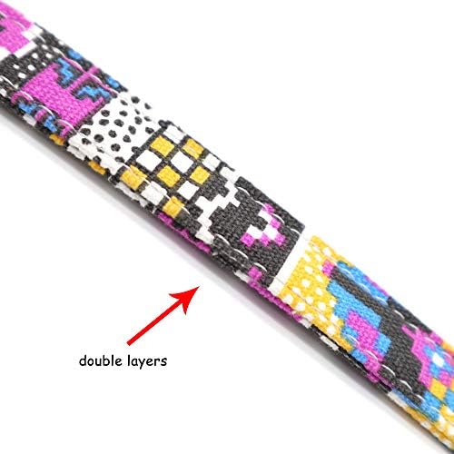 Customized Nylon Dog Collar, Personalized Dog Collar Engraved with Name and Phone Number,Adjustable ID Dog Collar with Quick-Release Buckle-(Mosaic-Yellow,S)