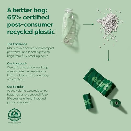 Earth Rated Dog Poop Bag Holder & Leash Dispenser, 15 Bags, Unscented