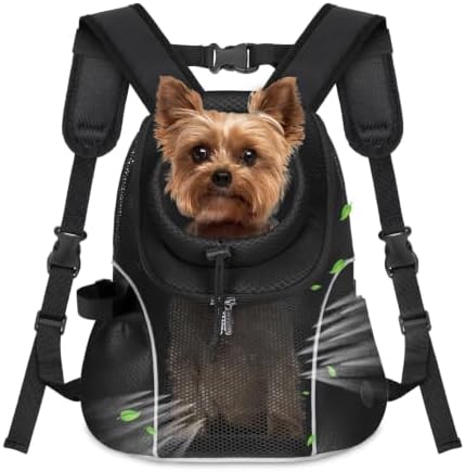 WOYYHO Pet Dog Carrier Backpack, Ventilated Mesh Small Dog Front Backpack