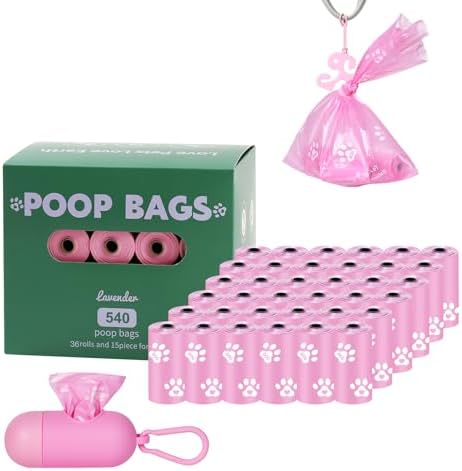 HZDHCLH Dog Poop Bags 540 Count Extra Thick Lavender Scented Pet Waste Bags