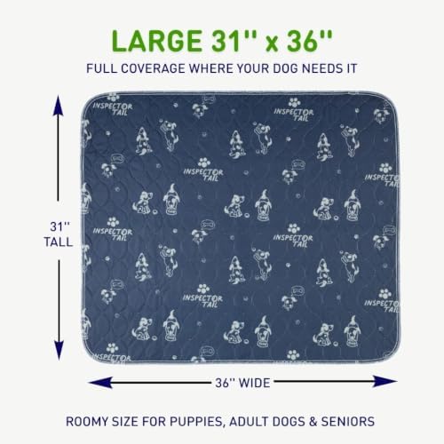 INSPECTOR TAIL Washable Pee Pads for Dogs, Large Reusable Puppy Pad