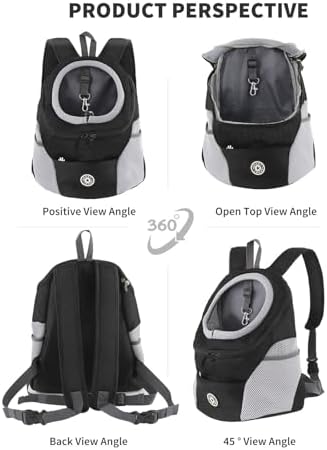 PETCUTE Pet Carrier Backpack,Breathable Dog Backpack Carrier with Adjustable Straps,Side Storage Pockets,Dog Head-Out Backpacks with Safety Belt,Puppy Front and Back Carriers for Small Dogs Cats