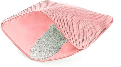 WePet Cat Litter Mat, Kitty Litter Trapping Mat, Honeycomb Double Layer Mats, No Phthalate, Urine Waterproof, Easy Clean, Scatter Control, Catcher Litter Tray Box Rug Carpet