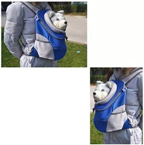 TWC Dog Cat Pet Carrier Backpack Carrier Bag with Opening for Neck and Head (Pink, Black and Blue) (Blue)
