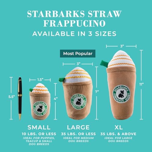 Haute Diggity Dog Starbarks Frappawcino Plush Dog Toy, Drink Parody Toy