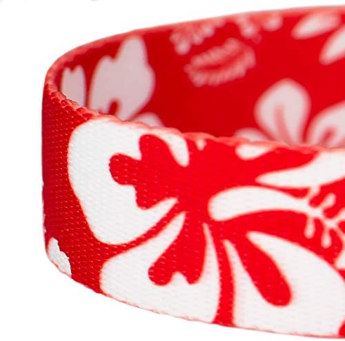 Country Brook Petz - Red Hawaiian Everyday Dog Leash - Summer Breeze Collection Featuring Sunny Designs (4 Foot, 1/2 Inch Wide)