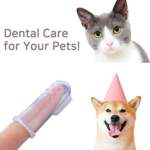 Dog Fingerbrush Toothbrush – Cat & Dog Finger Toothbrush -Set of 12 Oral Care Handle Toothbrushes for All Pets,Transparent,One size fits all