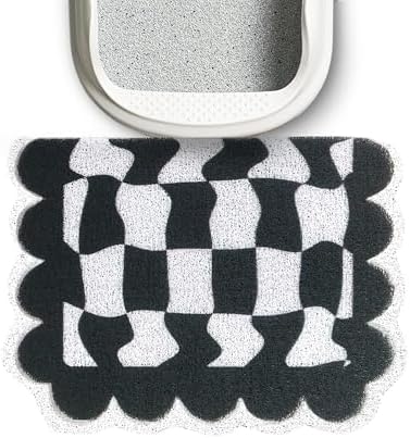 Lukamoo® Cute Cat Litter Mat (24''x16''), Large, for Kitty Litter & Cute Cat Litter Box, Accessories for Indoor Cats.