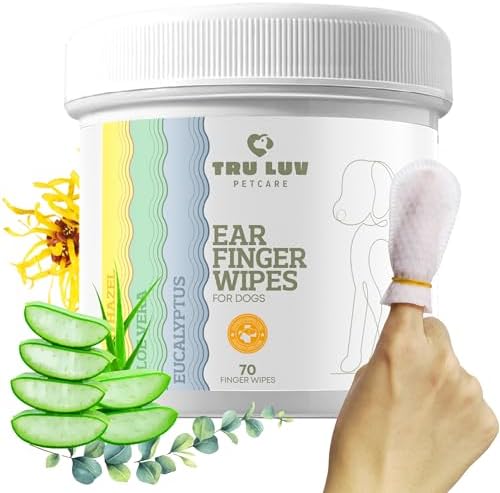 70 Ear Finger Wipes for Dogs - Finger Ear Wipes for Dogs - Dog Ear Cleaner Finger Wipes - Dog Ear Wipes Finger - Dog Ear Wipes Cleaning - Dog Ear Cleaning Pads - Clean Ear Finger Pads for Dogs
