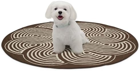 Paw Inspired Round Designer Dog Pads, Brown, 36 Inch Size, 2 Pack