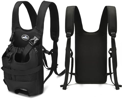 Wakytu Dog Front Carrier Backpacks for Small Dogs, Legs Out Pet Carrier Sling Backpack with Adjustable Padded Ventilated Shoulder Straps, Easy-Fit for Traveling Hiking Camping, XL