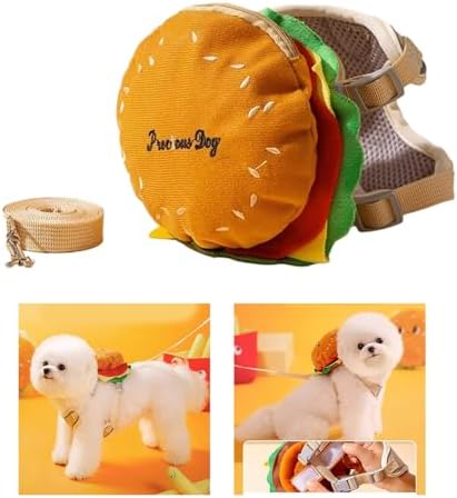 Adjustable Pet Puppies Self-Carrier Hamburger Bag for Dog Outdoor Training Hiking with Leash Bags Pet Backpack for Small Dogs