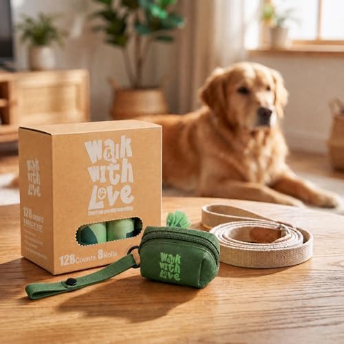 Dog Poop Bags, Leak Proof and Landfill Friendly Waste Bags,128 Bags