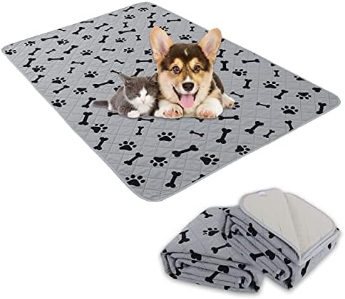 Dog Crate Pee Pads - Wahable Dog Rugs Non-Slip Puppy Pads for Small Dogs, Water Absorb Training Pads (2030 Gray)