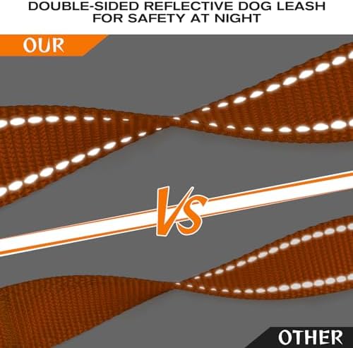 Joytale Dog Leash for Large Dogs that Pull, Double Handle, 4FT, Orange