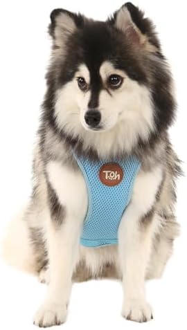 TOH Dog Mesh Harness Durable Stylish Design Puppy Harness with Adjustable Straps, Easy to Use Dog Harness Soft Perfect for Pets Training Outdoor Walking (Lilac, Large)