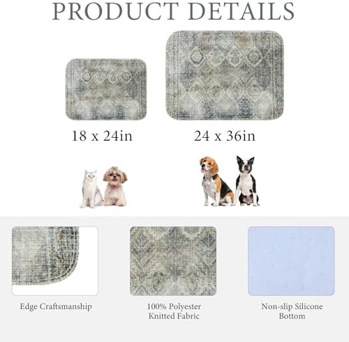 Homimp Washable Pee Pads for Dogs, 4 Pack Reusable Puppy Pads Waterproof,Absorbent and Leakproof Dog Pee Pads,Non Slip Puppy Training Pads, Pet Mat for Floor, Crate, Couch, Whelping, Grey 18"x24"