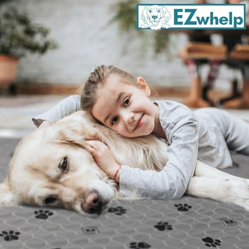 EZwhelp Reusable Quick-Dry Pee Pads, Waterproof Non-Slip 39x39 in, 2 Pack