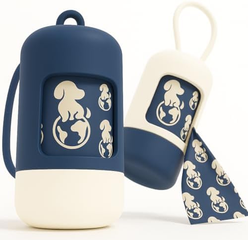 Dog Poop Bag Holder & Dispenser [2-Pack] +30 Extra-Thick Waste Bags