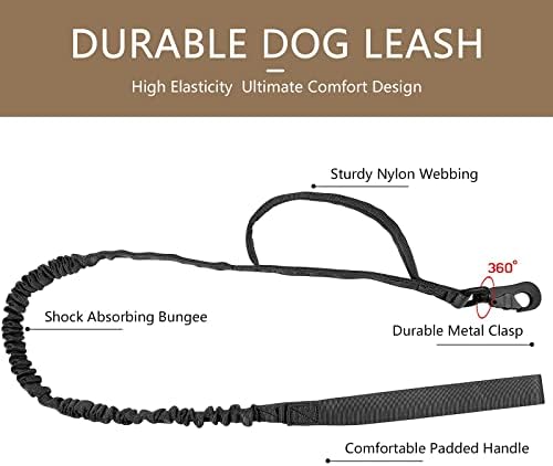 DAGANXI Tactical Dog Collar Leash Set, Adjustable Military Training Nylon Dog Collar with Controll Handle and Heavy Metal Buckle for Medium and Large Dogs，with Patches and Airtags Case (M, Black-Set)
