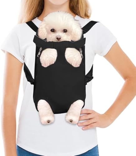 FEimaX Dog Carrier Backpack Pet Legs Out Front Cat Travel Bag, Adjustable Puppy Backpacks Carriers Hands-Free for Small Medium Dogs Cats Hiking Traveling Camping Daily Walking