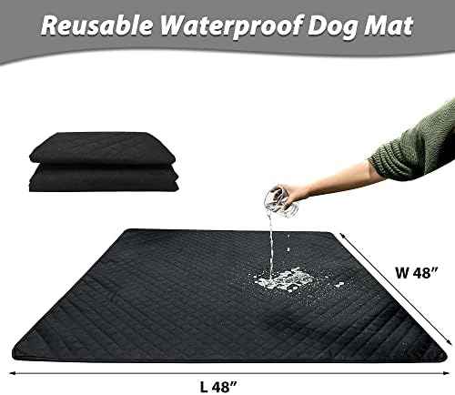 Washable Pee Pads for Dogs 48"x48" Reusable Puppy Pad Pet Training Pads, Waterproof Mat Non-Slip, Dog Pee Pad Whelping Pads Dog Mat-Playpen,Crate,Sofo,Car,Potty,Bed