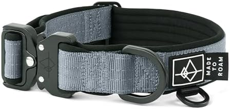 MADE TO ROAM Comfort Collar - Adjustable Nylon Dog Collar with Soft Comfortable Padding, Light Aviation Aluminum Metal Buckle for Small, Medium and Large Dogs (Virginia Mountains, Size 5)