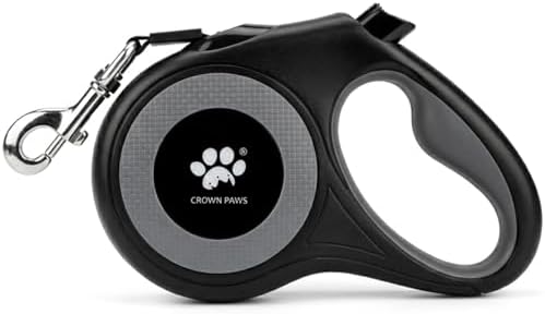 16 ft Retractable Dog Leash for Extra Large Dogs up to 130 lbs,Tangle-Free Nylon Tape,Black Dan24 XL
