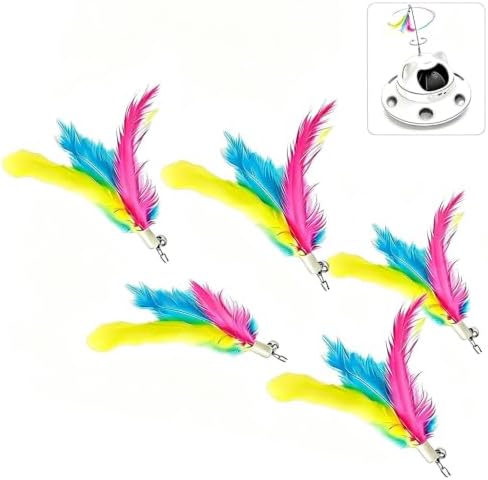 Antenna Mounted Feather Refill, Replacement Accessory 3-in-1 Auto Cat Toy (Only Feather Attachment, Toy Base Not Included)
