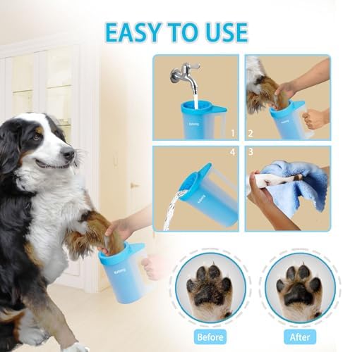 Dog Paw Cleaner with Handle - Foot Washer Cup for Large and Extra Large Breed Dogs