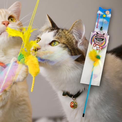 NECOICHI Crinkly Critters Bouncy Bee Adjustable Cat Wand No.1 Selling Cat Toy in Japan