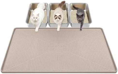 Lorvain Cat Litter Mats,45"x30" Extra Large Silicone Cat Mat for Litter Box