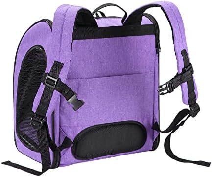 Petique The Backpacker Pet Carrier - Coral: for Small Dogs/Cats/Pets, Storage Pocket, Luggage Handle Slit, Leash Inside, Adjustable Straps, Reversible Mat, 3 Entryways, Folds Flat, Reflective Strip