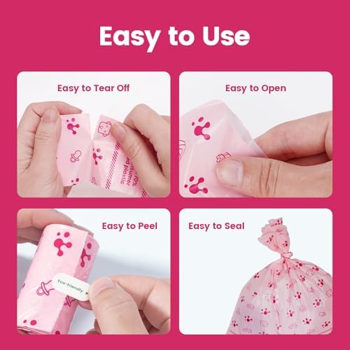Dog Poop Bags, Guaranteed Leak Proof and Extra Thick Poop Bag Rolls for Dogs, Lavender Scented Pet Waste Bags Made from 70% Certified Recycled Plastic, 270 Count, Pink