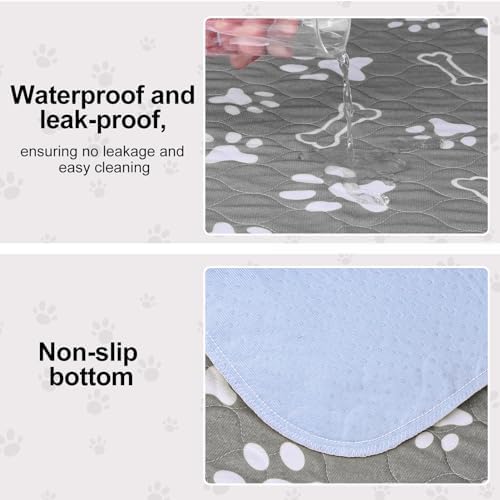 BEAUTYZOO 6 Pack Washable Pee Pads for Dogs, Reusable Puppy Pads for Potty Training, Waterproof Super Absorbent Whelping Pads Mats Non Slip Against Urine for Small Medium Dogs Cats, 30" x 34"
