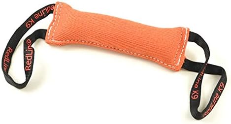 REDLINE K-9 Dog Bite Tug Toy 3" X 16" 2 Handle Bite Suit French Linen (Orange)
